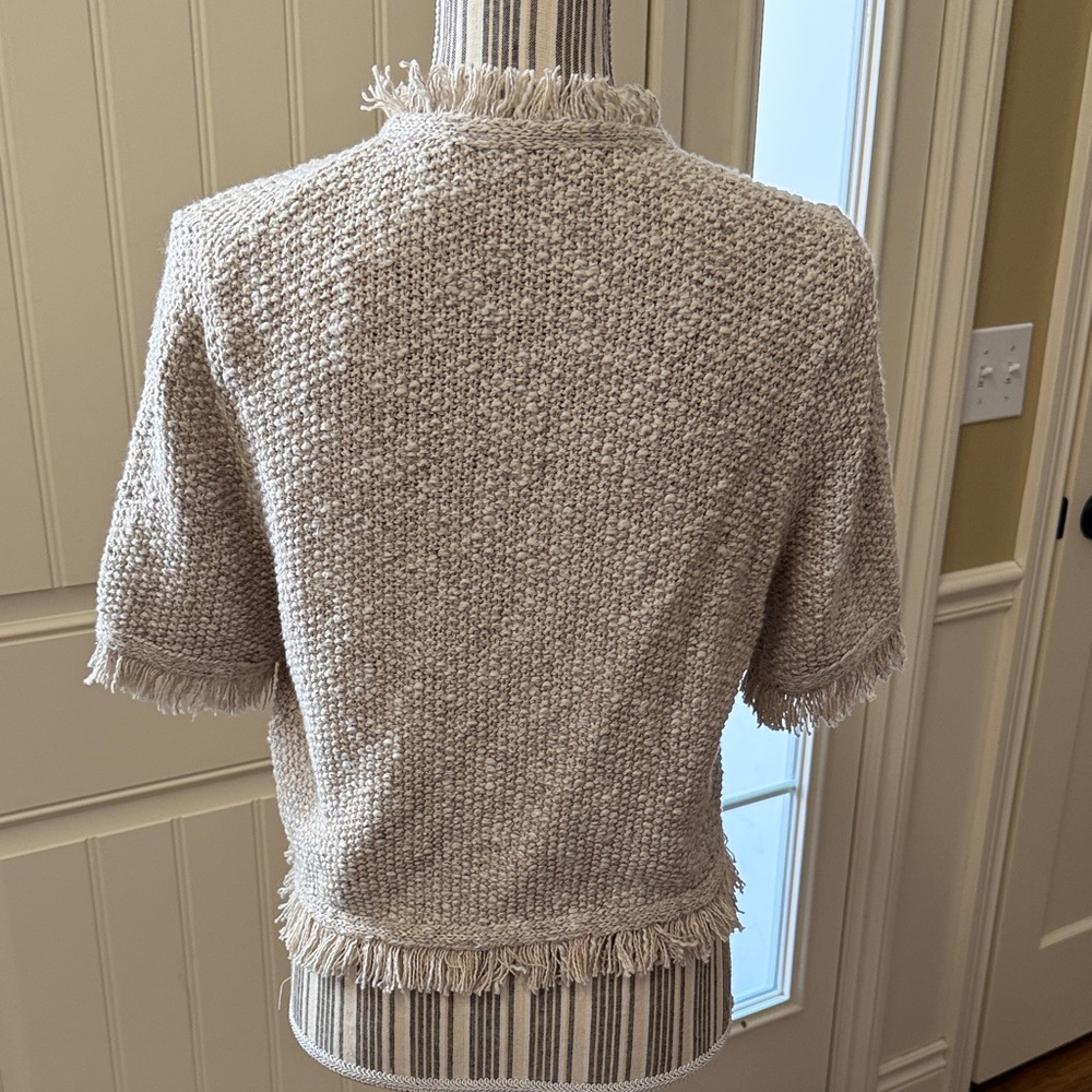 J. Crew Beige Textured Short Sleeve Top - Picture 4 of 5